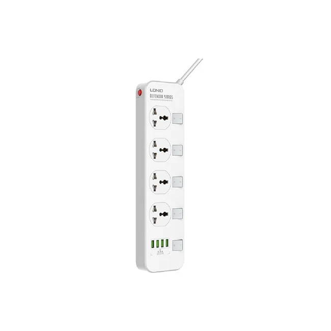 LDNIO 4 UK SOCKET Outlest+4 USB Output POWER CORD2M